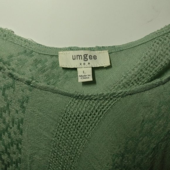 Umgee Green Oversized Cover Up Poncho Shrug Overthrow Size Large - Picture 5 of 6